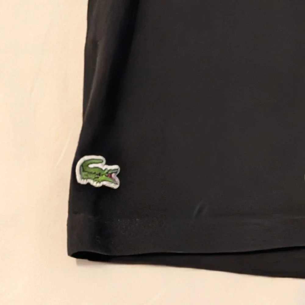 Lacoste Mens Crew Neck T-Shirt Black Size Large TH3321 Crocodile Logo